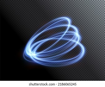 Light blue Twirl. Curve light effect of neon line. Luminous blue circle. PNG Light neon pedistal, podium, platform, table. Vector PNG.