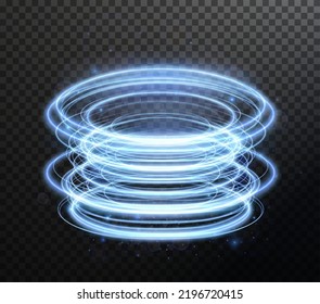 Light blue Twirl. Curve light effect of blue line. Luminous blue circle. Light blue pedistal, podium, platform, table. Vector PNG. Vector illustration	
