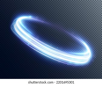 Light blue Twirl. Curve light effect of blue line. Luminous blue circle. Light blue pedistal, podium, platform, table. Vector PNG. Vector illustration