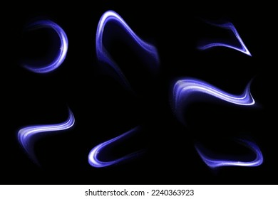 Light blue Twirl. Curve light effect of blue line. Luminous blue circle. Abstract light speed motion effect.