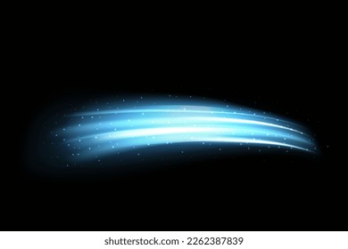 Light blue Twirl. Curve light effect of blue line. Luminous blue circle. Abstract light speed motion effect.