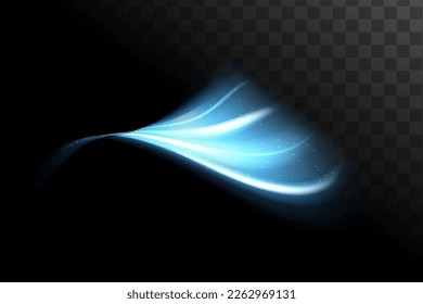 Toro azul claro. Efecto de la luz de curva de la línea azul. Círculo azul luminoso. Efecto de movimiento abstracto de la velocidad de la luz.