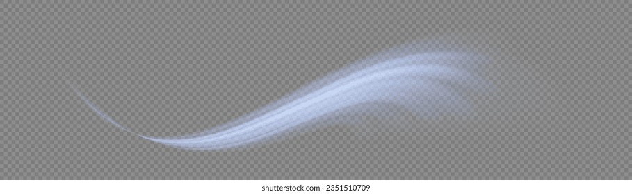 Light blue twirl. Curve light effect of blue line. Dynamic curves and vector pattern blur. Luminous blue circle. Semicircular wave, light trail curve swirl, optical fiber incandescent png. 