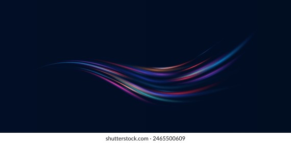 Light blue Twirl. Curve light effect of neon line. Luminous blue circle. Light neon pedistal, podium, platform, table. Vector PNG. Fast speed lines. Modern abstract high-speed motion effect png. 	