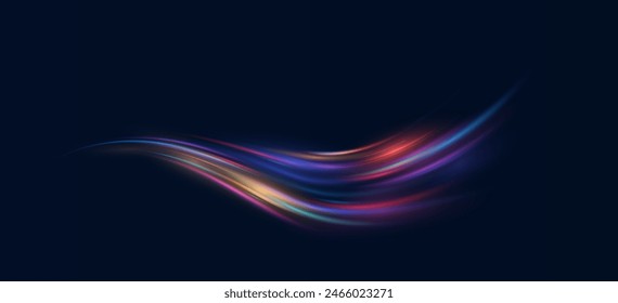 Light blue Twirl. Curve light effect of neon line. Luminous blue circle. Light neon pedistal, podium, platform, table. Vector PNG. Fast speed lines. Modern abstract high-speed motion effect png.