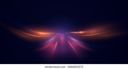 Torbellino azul claro. Efecto de luz de curva de línea de neón. Círculo azul luminoso. Pedal de neón ligero, podio, plataforma, mesa. Vector PNG. Líneas de velocidad rápida. Efecto de movimiento de alta velocidad abstracto moderno png.