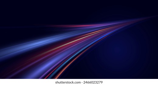 Light blue Twirl. Curve light effect of neon line. Luminous blue circle. Light neon pedistal, podium, platform, table. Vector PNG. Fast speed lines. Modern abstract high-speed motion effect png.