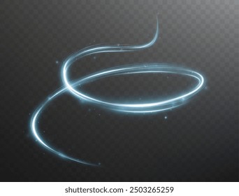 Twirl azul claro. Efecto de luz de curva de línea azul. Círculo azul luminoso. Azul claro pedistal, podio, plataforma, mesa. Vector PNG. Ilustración vectorial	
