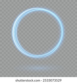 Light blue Twirl. Curve light effect of blue line. Luminous blue circle. Light blue pedistal, podium, platform, table. Vector PNG. Vector illustration