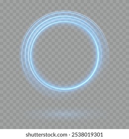 Twirl azul claro. Efecto de luz de curva de línea azul. Círculo azul luminoso. Azul claro pedistal, podio, plataforma, mesa. Vector PNG. Ilustración vectorial