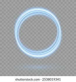 Light blue Twirl. Curve light effect of blue line. Luminous blue circle. Light blue pedistal, podium, platform, table. Vector PNG. Vector illustration