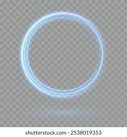 Twirl azul claro. Efecto de luz de curva de línea azul. Círculo azul luminoso. Azul claro pedistal, podio, plataforma, mesa. Vector PNG. Ilustración vectorial