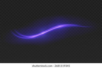 Light blue Twirl. Curve light effect of blue line Vector light effect
