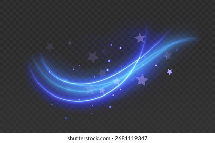 Light blue Twirl. Curve light effect of blue line Vector light effect
