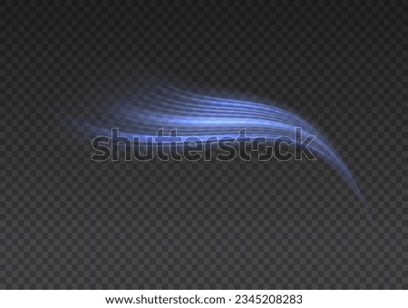 Light blue twirl. Curve light effect of blue line. Luminous blue circle. Dynamic curves and vector pattern blur. Semicircular wave, light trail curve swirl, optical fiber incandescent png. 