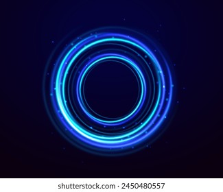 Light blue Twirl. Curve blue line  effect. Abstract luxury blue vector flare semicircle and spark light effect. shine round frame with light circles light effect.