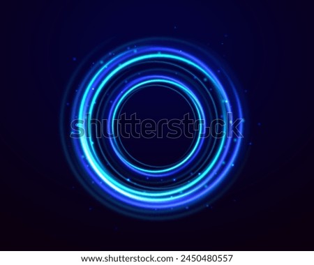 Light blue Twirl. Curve blue line  effect. Abstract luxury blue vector flare semicircle and spark light effect. shine round frame with light circles light effect.