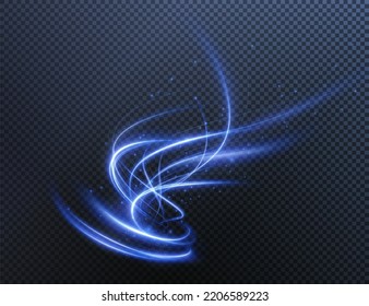 Light blue Twirl. Curve light png effect of neon line. Luminous blue circle. Light neon pedistal, podium, platform, table. Vector .	
