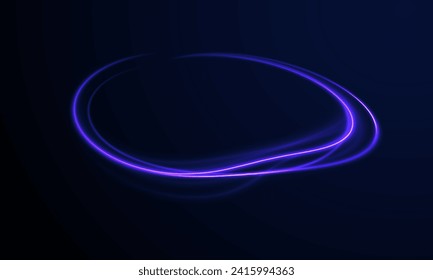 Light blue Twirl. Blue glowing shiny speed lines effect vector background. Pink curved rope, tape. Smooth festive neon line with light effects. Futuristic trails. Bright twist. Purple wave swirl. 