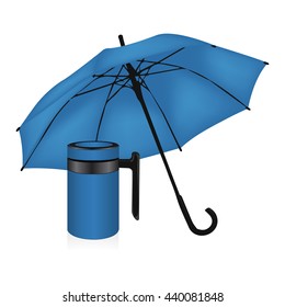 Light blue umbrella vector isolated