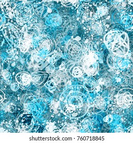Light blue uneven surface. Seamless texture with scribbles. Abstract vector background for web page, banners backdrop, fabric, home decor, wrapping