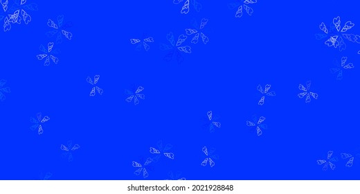 Light blue vector abstract backdrop with leaves. Shining colored illustration with leaves in doodle style. Colorful pattern for spring parties.