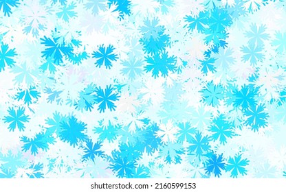 Light BLUE vector abstract backdrop with flowers. Colorful illustration with flowers in doodle style. Pattern for wallpapers, coloring books.