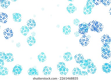 Light BLUE vector abstract backdrop with leaves. New colorful illustration in doodle style with leaves. Template for backgrounds of cell phones.