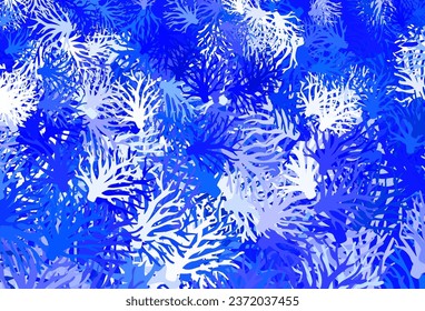 Light BLUE vector abstract backdrop with branches. Decorative design in Indian style on white background. Brand new design for your business.