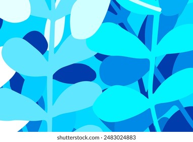 Light BLUE vector abstract backdrop with leaves. Colorful illustration in doodle style with leaves. Hand painted design for web, leaflets.