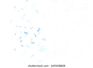 Light BLUE vector abstract background with leaves. Blurred decorative design in Indian style with leaves. Pattern for heads of websites, designs.