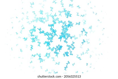 Light BLUE vector abstract background with branches. Abstract illustration with leaves, branches in doodles style. The best design for your business.