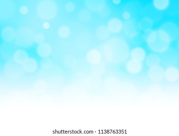 Light BLUE vector abstract bokeh pattern. Colorful abstract illustration with gradient. The best blurred design for your business.