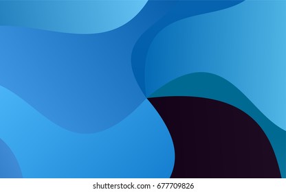 Light BLUE vector abstract cambered template. Shining illustration, which consist of blurred lines. The template can be used as a background for cell phones.