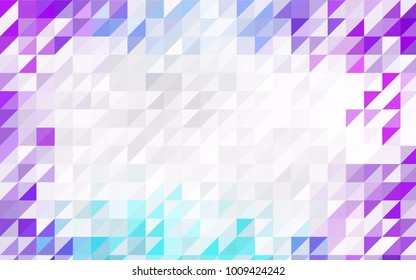 Light BLUE vector abstract colorful background, which consist of triangles. Pattern with colored triangles on white background.