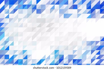 Light BLUE vector abstract colorful background, which consist of triangles. Pattern with colored triangles on white background.