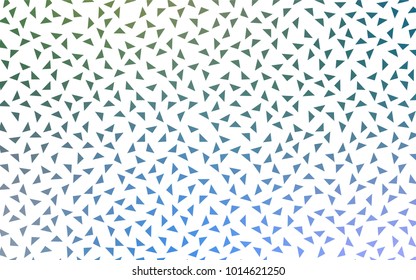 Light BLUE vector abstract colorful background, which consist of triangles. Pattern with colored triangles on white background.