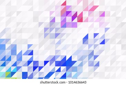 Light BLUE vector abstract colorful background, which consist of triangles. Pattern with colored triangles on white background.