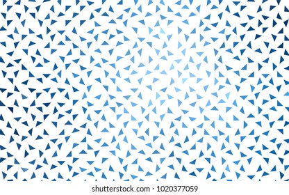 Light BLUE vector abstract colorful background, which consist of triangles. Pattern with colored triangles on white background.