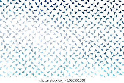 Light BLUE vector abstract colorful background, which consist of triangles. Pattern with colored triangles on white background.