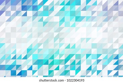 Light BLUE vector abstract colorful background, which consist of triangles. Pattern with colored triangles on white background.
