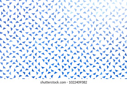 Light BLUE vector abstract colorful background, which consist of triangles. Pattern with colored triangles on white background.