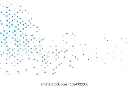 Light BLUE vector abstract colorful background, which consist of triangles. Pattern with colored triangles on white background.