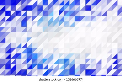 Light BLUE vector abstract colorful background, which consist of triangles. Pattern with colored triangles on white background.