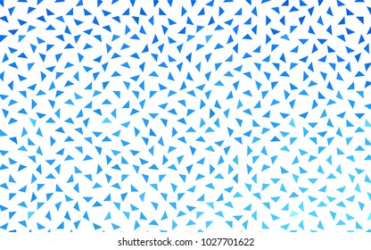 Light BLUE vector abstract colorful background, which consist of triangles. Pattern with colored triangles on white background.