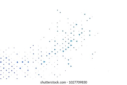 Light BLUE vector abstract colorful background, which consist of triangles. Pattern with colored triangles on white background.