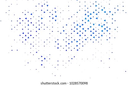 Light BLUE vector abstract colorful background, which consist of triangles. Pattern with colored triangles on white background.