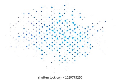 Light BLUE vector abstract colorful background, which consist of triangles. Pattern with colored triangles on white background.