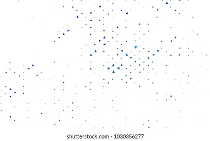Light BLUE vector abstract colorful background, which consist of triangles. Pattern with colored triangles on white background.