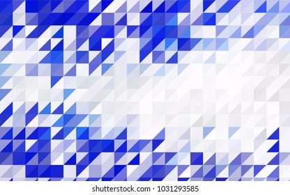 Light BLUE vector abstract colorful background, which consist of triangles. Pattern with colored triangles on white background.